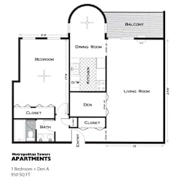 1 bed, 1 bath, 950 sqft, $1,300