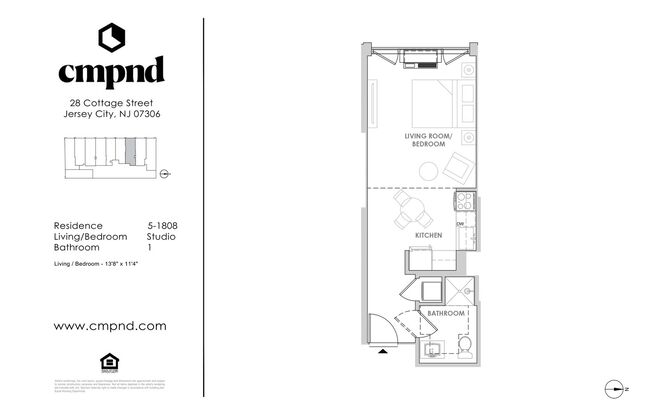 Studio, 1 bath, 350 sqft, $2,450, Unit 1208