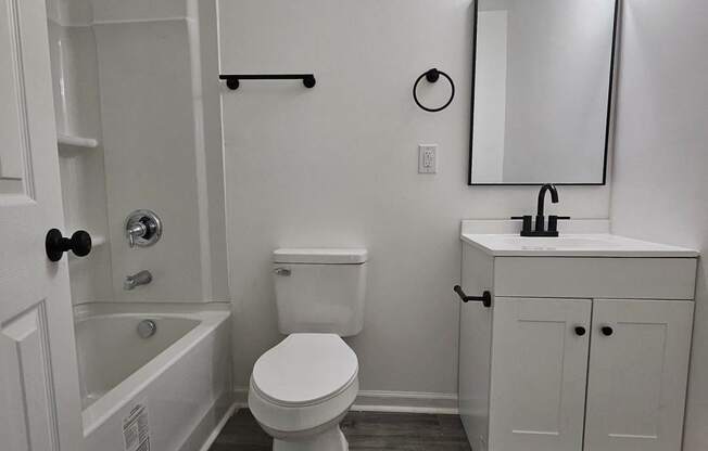 a bathroom with a toilet and a sink and a bath tub