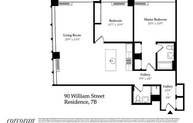 2 beds, 2 baths, 1,186 sqft, $7,800, Unit 7B