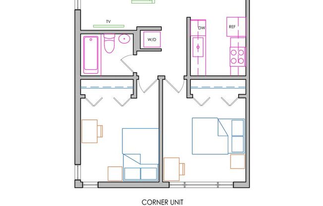 2 beds, 1 bath, 690 sqft, $1,325