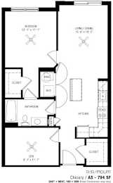 1 bed, 1 bath, 794 sqft, $1,953