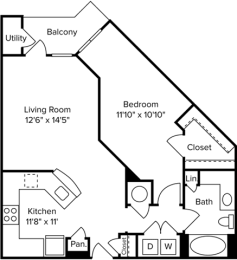 1 bed, 1 bath, 785 sqft, $1,558