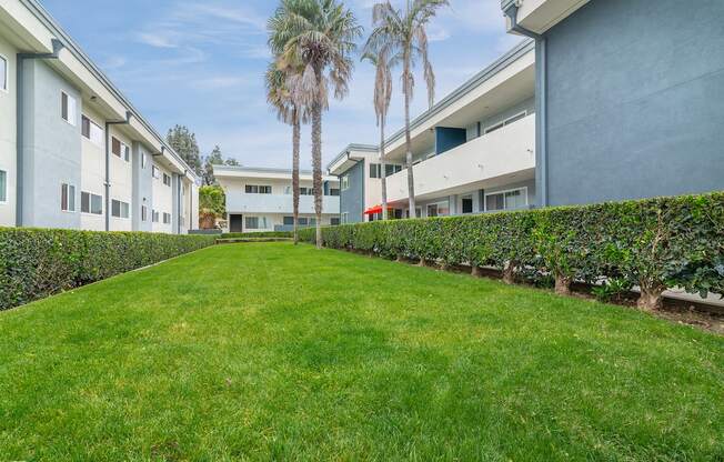 Lush Green Outdoor at Park Apartments, California, 90650