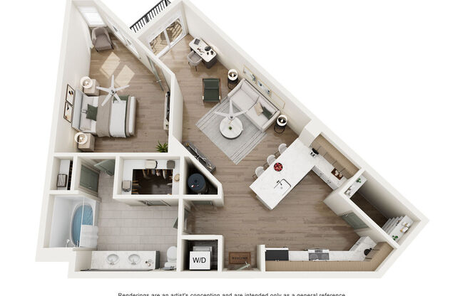 1 bed, 1 bath, 755 sqft, $1,605