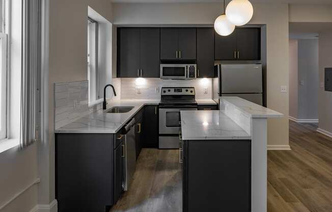 Kitchen at The Kales Building Apartments in Detroit, MI