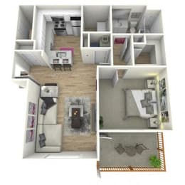 1 bed, 1 bath, 665 sqft, $1,235
