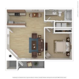 1 bed, 1 bath, 640 sqft, $2,039