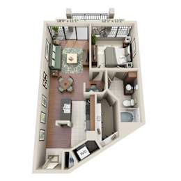 1 bed, 1 bath, 820 sqft, $1,544