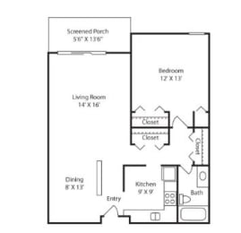 1 bed, 1 bath, 806 sqft, $1,171