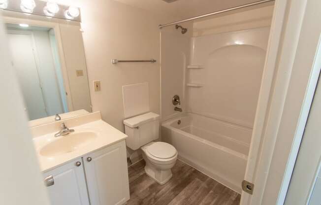 This is a photo of the bedroom in the  684 square foot, 1 bathroom floor plan at Village East Apartments in Franklin, OH.