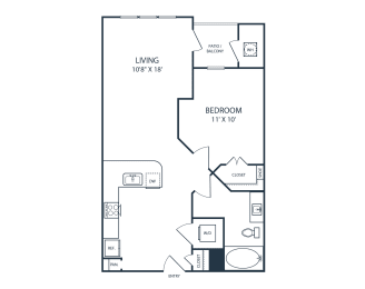 1 bed, 1 bath, 657 sqft, $1,827