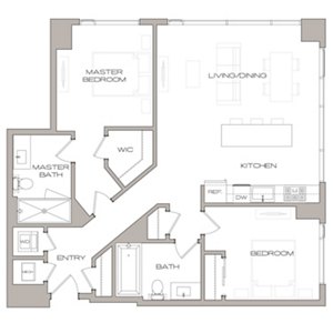 2 beds, 2 baths, 1,070 sqft, $6,812