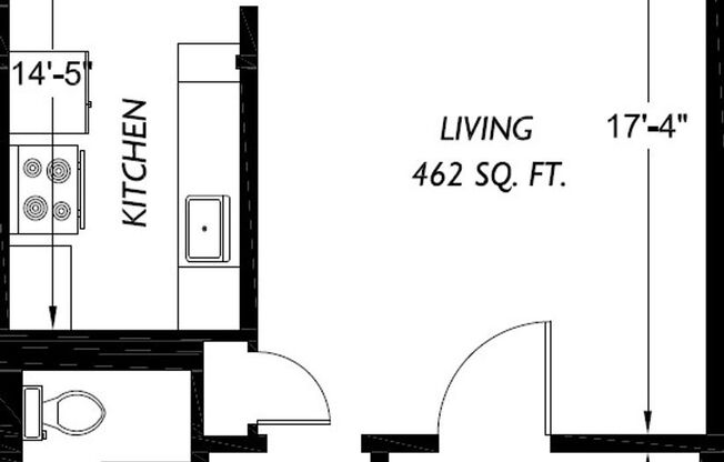 Studio, 1 bath, 462 sqft, $1,695, Unit 304