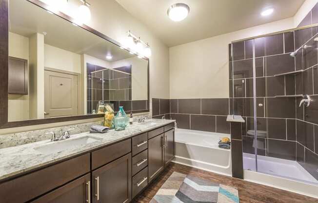 Renovated Bathrooms With Quartz Counters at Aviator West 7th, Fort Worth, 76107