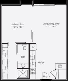 1 bed, 1 bath, 730 sqft, $2,406