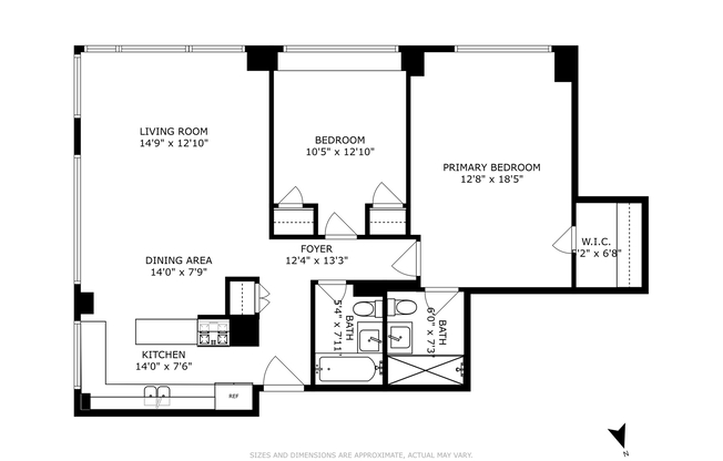 2 beds, 2 baths, 1,100 sqft, $8,500, Unit 22B