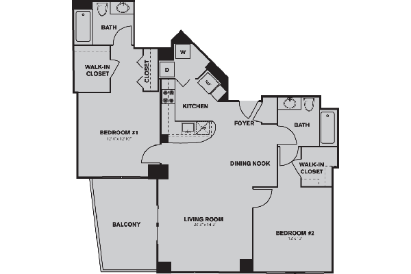 2 beds, 2 baths, 1,203 sqft, $3,510, Unit 113