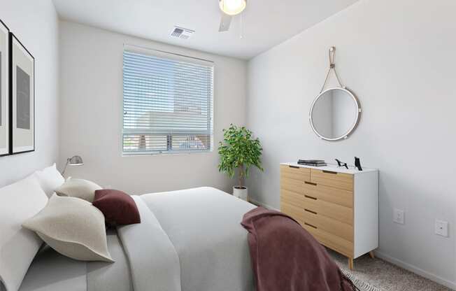 bedroom with large window