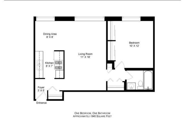 1 bed, 1 bath, 640 sqft, $1,650, Unit 501
