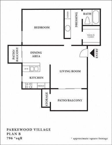 1 bed, 1 bath, 796 sqft, $2,305