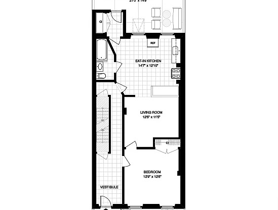 1 bed, 1 bath, $2,850, Unit 1