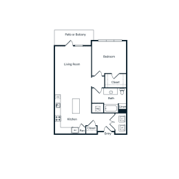 1 bed, 1 bath, 758 sqft, $1,312