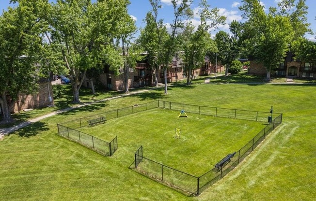 dog park with fence at apartment complex