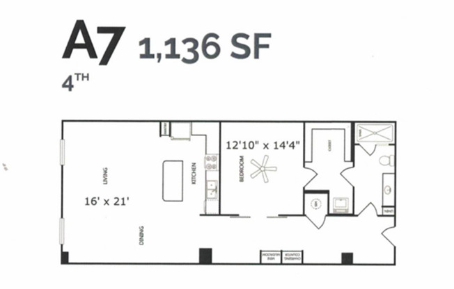 1 bed, 1 bath, 1,136 sqft, $1,998, Unit 409