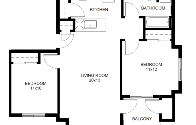 2 beds, 1 bath, 851 sqft, $1,695, Unit H304