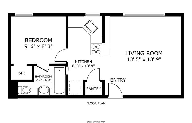 1 bed, 1 bath, 500 sqft, $1,075, Unit 20 - R