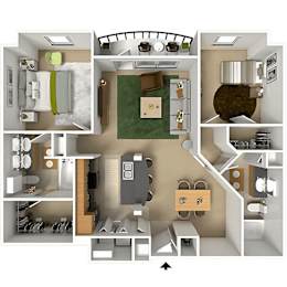 2 beds, 2 baths, 1,102 sqft, $1,780