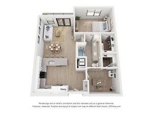 1 bed, 1 bath, 954 sqft, $2,931