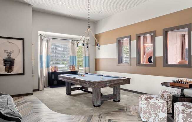 Game Room With Pool Table at Adara Overland Park, Overland Park, KS, 66213