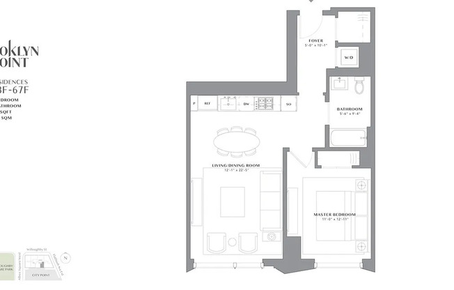 1 bed, 1 bath, 792 sqft, $5,500, Unit 66F