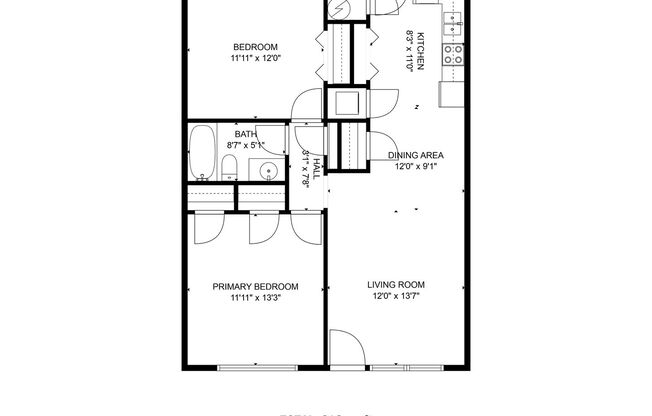 2 beds, 1 bath, 816 sqft, $1,209, Unit 13