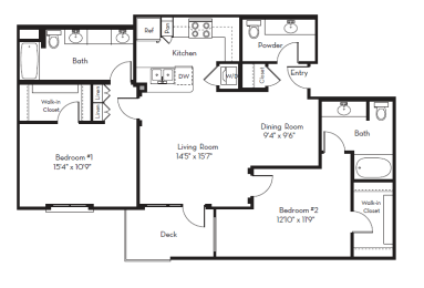 2 beds, 2.5 baths, 1,347 sqft, $3,571