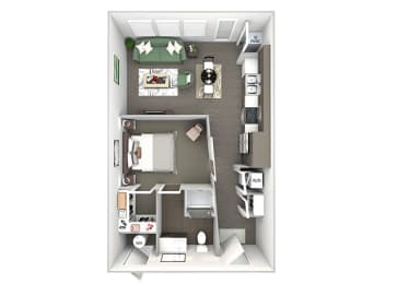 Studio, 1 bath, 592 sqft, $1,605