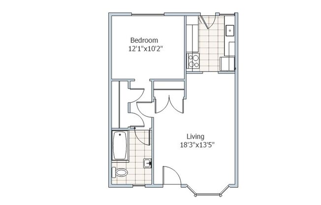 1 bed, 1 bath, 585 sqft, $1,550