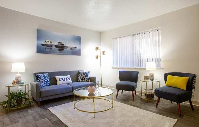 Living Room with Window View at The View at Catalina Apartments in Tucson Arizona
