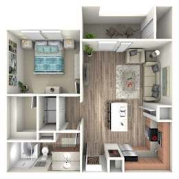 1 bed, 1 bath, 654 sqft, $1,114