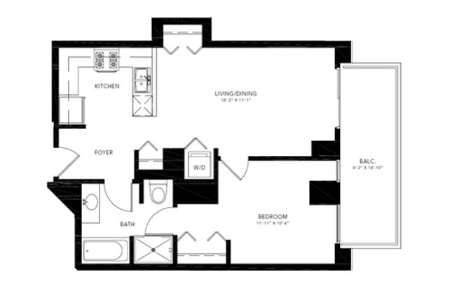 1 bed, 1 bath, 577 sqft, $2,099, Unit 603