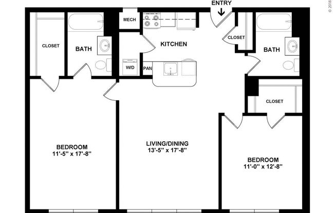 2 beds, 2 baths, 985 sqft, $3,050