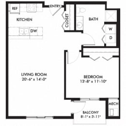 1 bed, 1 bath, 800 sqft, $1,640