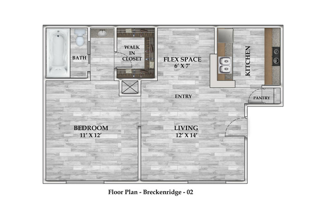 1 bed, 1 bath, 504 sqft, $764, Unit 3-097