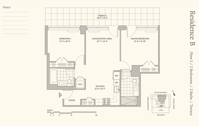 2 beds, 2 baths, 78,840 sqft, $6,028, Unit 3B