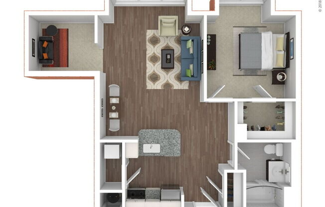 1 bed, 1 bath, 699 sqft, $2,660