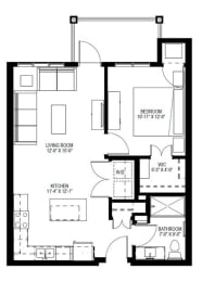 1 bed, 1 bath, 723 sqft, $1,423