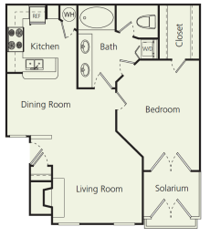 1 bed, 1 bath, 884 sqft, $1,552