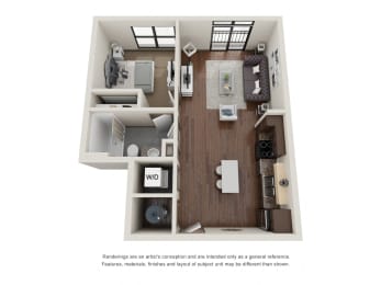 1 bed, 1 bath, 607 sqft, $1,453